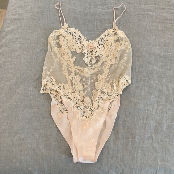 Victoria's Secret Other - Victoria's Secret Lace and Satin Bodysuit in Blush and Cream
